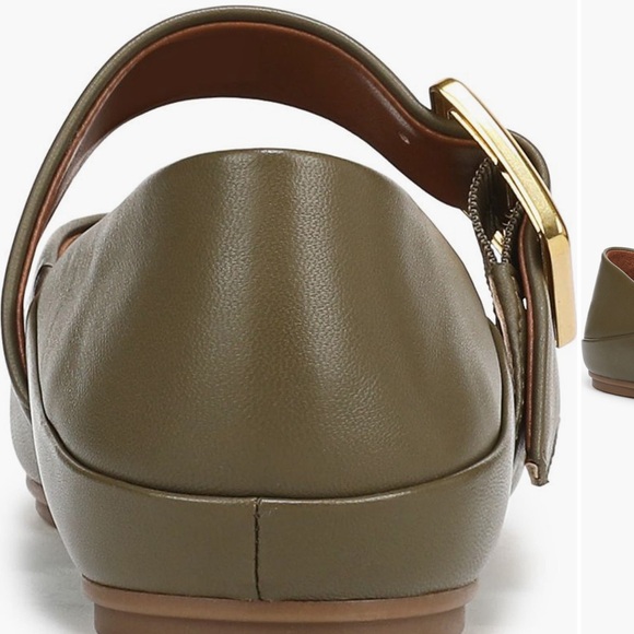 Franco Sarto Olive Green Flats with Gold Buckle - Picture 7 of 16